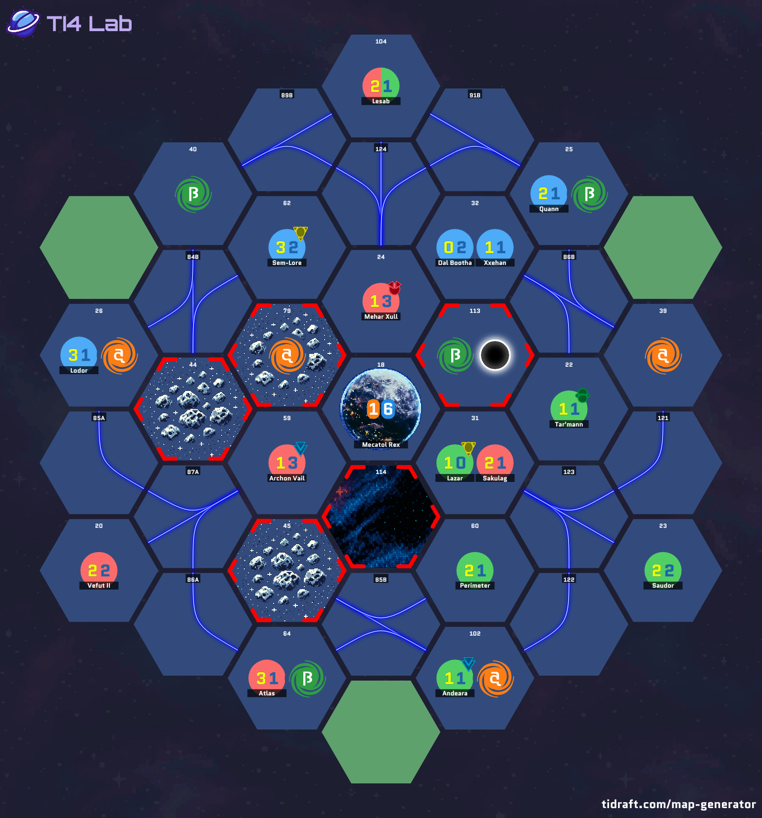 3 Player Web 12.66 Value 7 Tile Slices