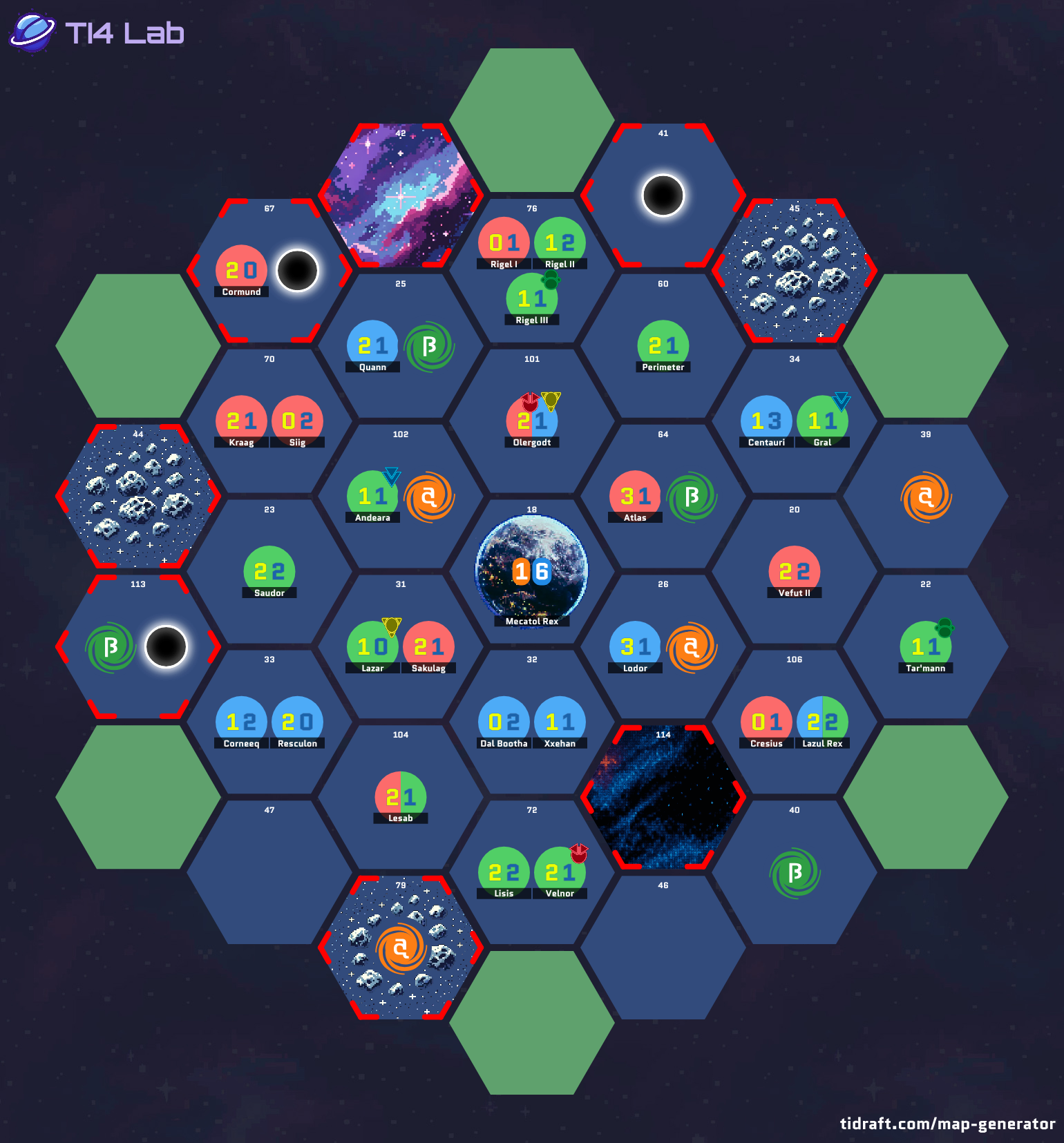 6 Player 9.5 Value 5 Tile 5 Planet 1.3 Tech Slices